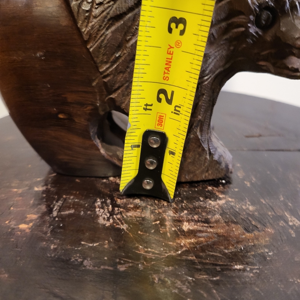Vintage Hand Carved Modernist Iron Wood Bear - Picture 12 of 12